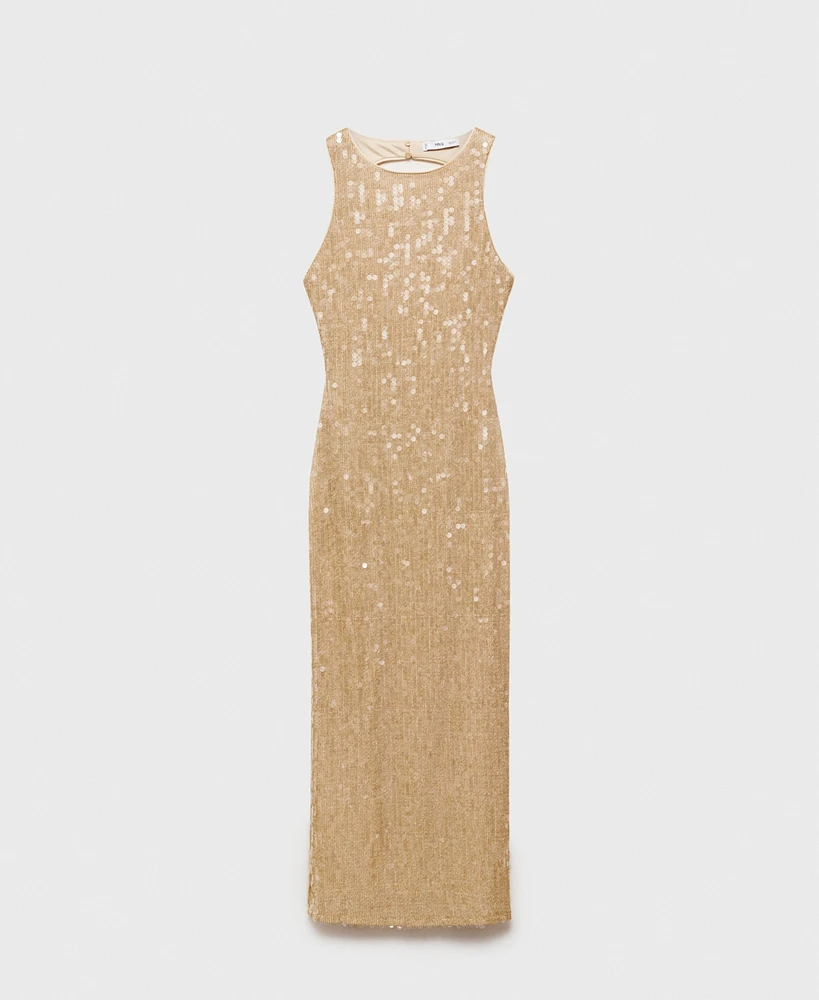 Mango Women's Scoop-Back Sequin Dress