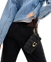 Coach Quilted Pillow Leather Tabby Wristlet with Chain