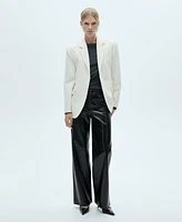 Mango Women's Straight Snakeskin-Effect Pants