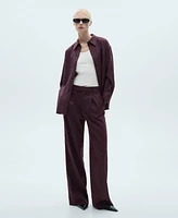 Mango Women's Pinstripe Pleated Pants
