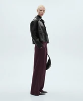 Mango Women's Pinstripe Pleated Pants