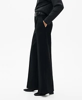 Mango Women's Belt Straight-Fit Pants