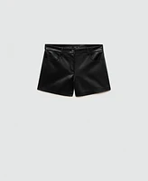 Mango Women's Leather-Effect Shorts