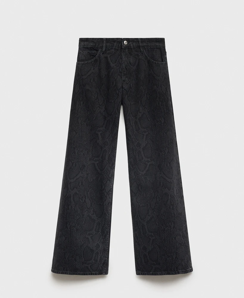 Mango Women's Snake-Effect Jeans