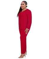 Kasper Women's V-Neck Button-Front Long-Sleeve Blouse Regular & Plus