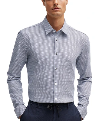 Boss by Hugo Men's Printed Performance-Stretch Blend Slim-Fit Dress Shirt