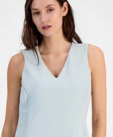 Anne Klein Women's Sleeveless V-Neck Slit-Hem Dress