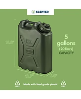 Scepter Bpa Durable 5 Gallon 20 Liter Portable Water Storage Container, Green