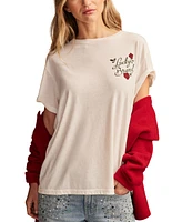 Lucky Brand Women's Graphic Print Rose T-Shirt