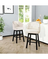 The Pop Home Set of 2 Swivel Barstools with Nailhead Trim,30.25” Seat Height for Kitchen and Home Bar-The Pop Home