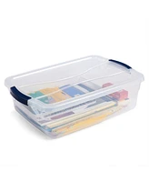 Rubbermaid Cleverstore Quart Plastic Storage Tote Container w/ Lid (12 Pack