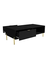 Boyel Living 47in Rectangle Wood Mid-Century Modern Coffee Table with 2 Drawers