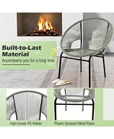 Gouun 3 Pieces Patio Acapulco Furniture Bistro Set with Glass Table