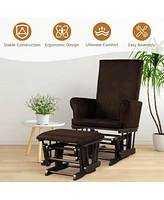 Gouun Baby Nursery Relax Rocker Rocking Chair Glider and Ottoman Cushion Set