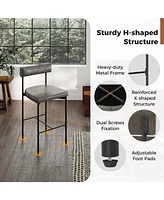 Gouun 20 Inch Upholstered Bar Stools Set of 2 Counter Height Bar Chairs with Backrest