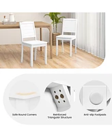 Gouun Wood Dining Chair Set of 2 Armless Kitchen Chairs with Rubber Wood Legs