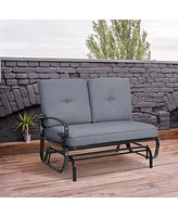 Gouun 2 Seats Outdoor Swing Glider Chair with Comfortable Cushions