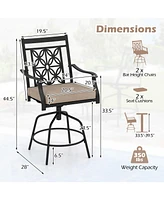 Gouun Outdoor Swivel Bar Stools Set of 2 with Seat Cushions