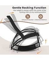 Gouun 2-in-1 Outdoor Rocking Chair with 4-Position Adjustable Backrest for Patio Porch Poolside