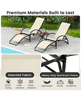 Gouun 2-in-1 Outdoor Rocking Chair with 4-Position Adjustable Backrest for Patio Porch Poolside