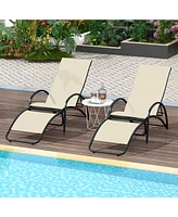 Gouun 2-in-1 Outdoor Rocking Chair with 4-Position Adjustable Backrest for Patio Porch Poolside