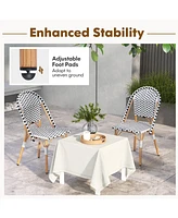 Gouun French Bistro Chair Set of 2 with Galvanized Metal Framex