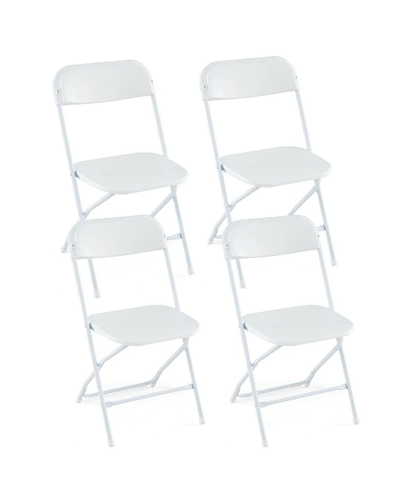 Gouun 4 Pack Metal Folding Chairs with Plastic Seat and Back