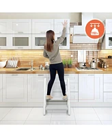 Gouun Boys Step Stool Learning Helper with Armrest for Kitchen Toilet Potty Training