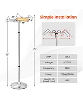 Gouun 1500W Standing Electric Heater with Double-sided Heating