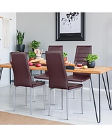 Gouun 4 pcs Pvc Leather Dining Side Chairs Elegant Design