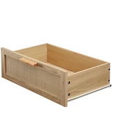 Lovmor Bedroom dresser, 8 Double Dresser with rattan drawers, wood chest of drawers for kids room, living room, entry and hallway, Natural, 47.2''W x