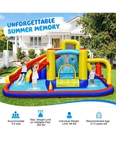 Gouun 7-in-1 Inflatable Water Slide with 735W Air Blower and Splash Pool