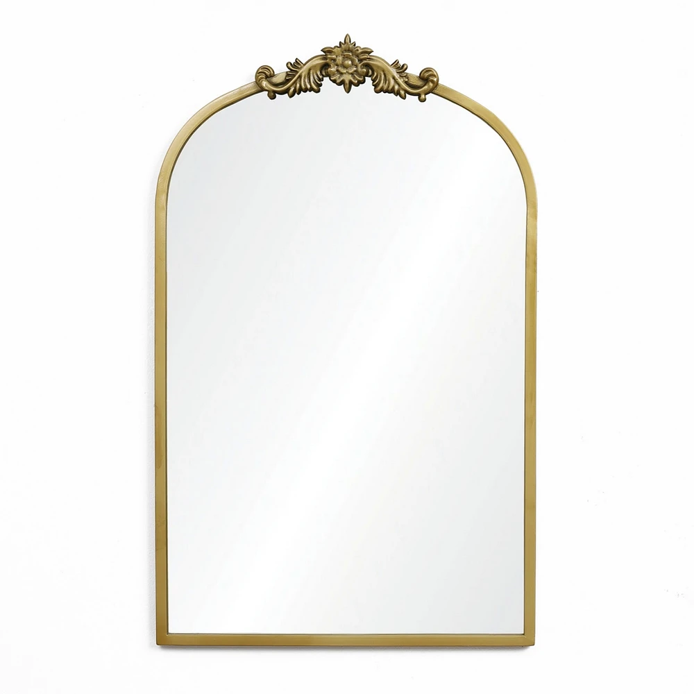 LuxenHome Gold Frame Arch 31.5-Inch Tall Wall Accent Mirror