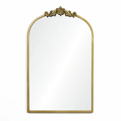 LuxenHome Gold Frame Arch 31.5-Inch Tall Wall Accent Mirror