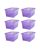 Life Story Purple Stackable Closet & Storage Box 55 Quart Containers (6 Pack)