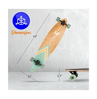 SereneLife 8" Canadian Maple Deck Skateboard, Mini Cruiser for All Ages (Green)