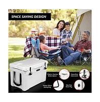 SereneLife 75-Quart Portable Cooler Box, Holds Up to 63 Cans (White)