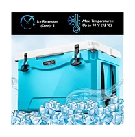 SereneLife 75-Quart Portable Cooler Box, Holds Up to 63 Cans