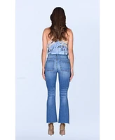 Black Orchid Denim Women's Angelina Patch Pocket Crop Flare Jean