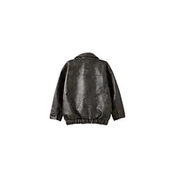 Cotton On Boys Fletcher Faux Leather Bomber Jacket