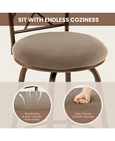 Gouun 2 Pieces Swivel Pluch Fabrice Cushioned Bar Stool Set