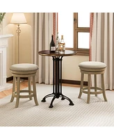 Gouun 24 Inches Swivel Bar Stools Set of 2 wth Wooden Frame-24 inches