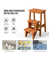 Gouun Boys 3-in-1 Rubber Wood Step Stool with Convenient Handle