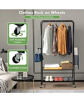 Gouun Heavy Duty Clothes Rack on Wheels with Shelves