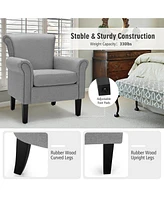 Gouun Upholstered Fabric Accent Chair with Adjustable Foot Pads