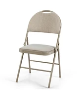 Gouun 6 Pack Folding Chairs Portable Padded Office Kitchen Dining Chairs