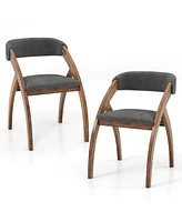 Gouun Dining Chair Set of 2 with Padded Cushion and Curved Back for Living Room