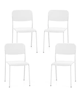 Gouun Modern Dining Chairs Set of 4 with Tilted Backrest and Sturdy Metal Legs