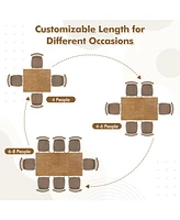 Gouun Extendable Dining Table with Rubber Wood Legs for 4-8 People