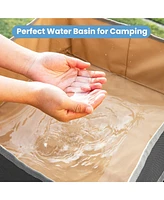 Gouun 2 Pieces Folding Camping Tables with Large Capacity Storage Sink for Picnic